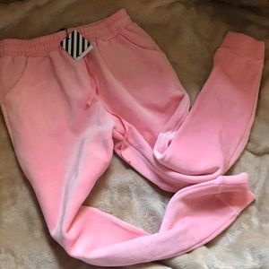 silky velvety soft pink sweats size S